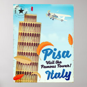 Tour penchée de Pise Impression de vacances vintag