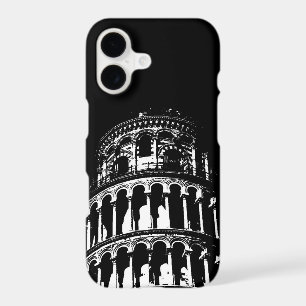 Tour penchée de Pise Italie noir blanc