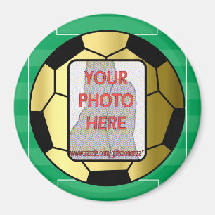 Tour personnalisable photo magnets de football or