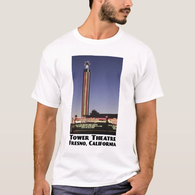 Tour, T-shirt de blanc de Fresno (Devant)