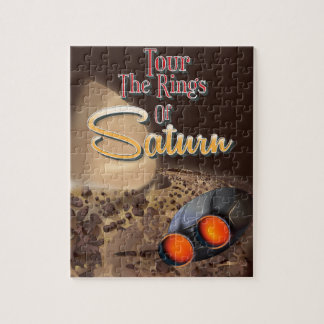 Tour the rings of Saturn Travel poster. Jigsaw Puzzle