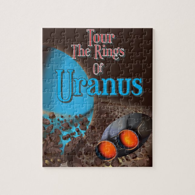 Tour the rings of Uranus travel poster Jigsaw Puzzle (Vertical)