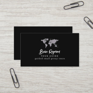 Tour Tourism Guide black Business Card