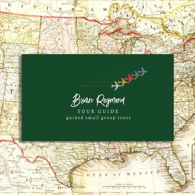 Tour Tourism Guide Green Business Card (Creator Uploaded)