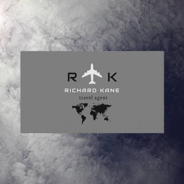 Tour Tourism Travel Agent grey Business Card (Creator Uploaded)