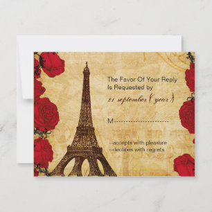 tour vintage rouge eiffel Paris mariage rsvp