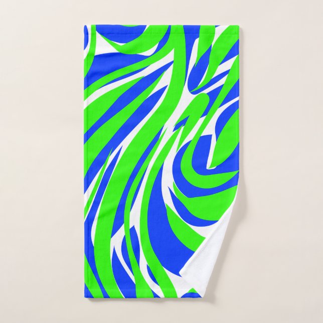 Tourbillon bleu et vert Abstrait (Serviette à main)