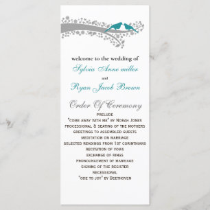 tourbillon bleu lovebirds Programme de mariage