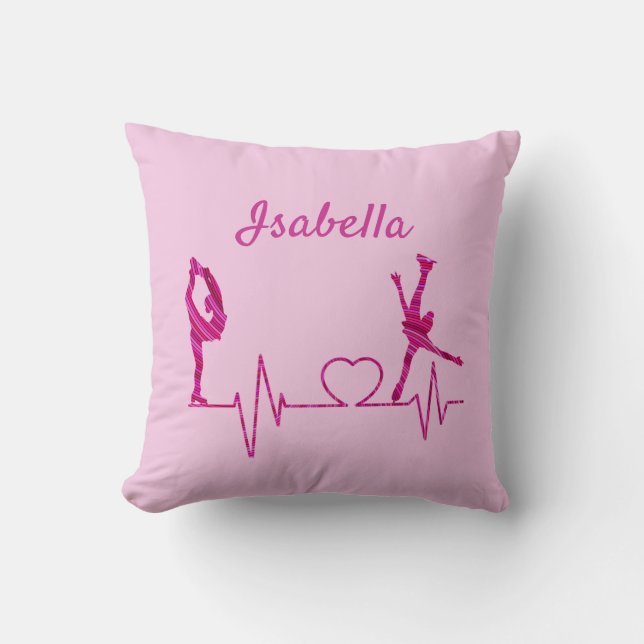 Tourbillon rose coussin de patinage artistique (Recto)