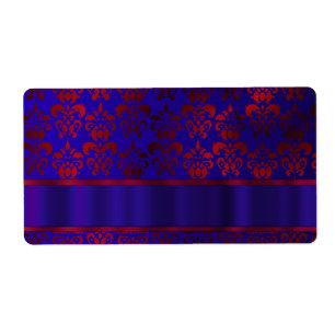 Tourbillon rouge et bleu damassé
