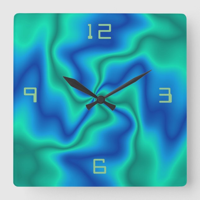 Tourbillonnant bleu inhabituel> Horloge murale art (Recto)