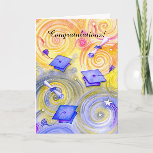 Tourbillons artistiques casquette graduation carte (Devant)