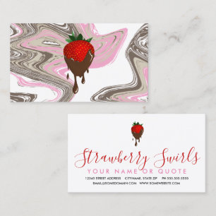 tourbillons de fraise au chocolat carte de visite
