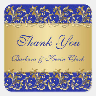 Tourbillons d'or, Sticker mariage damassé Merci