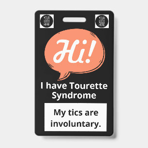 Tourette Syndrome Speech Bubble Volunteer Lanyard  Badge