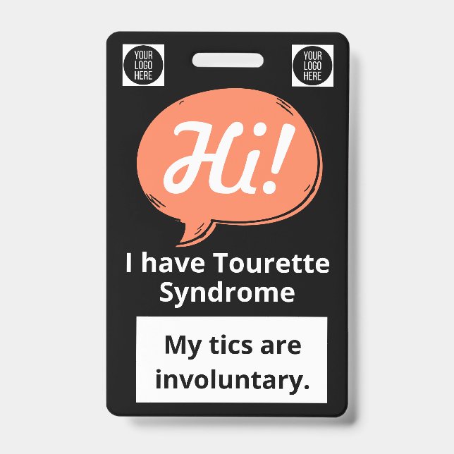 Tourette Syndrome Speech Bubble Volunteer Lanyard  Badge (Front)