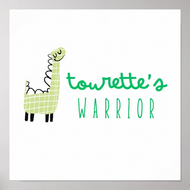 Tourette's guerrier sensibilisation joli affiche (Devant)