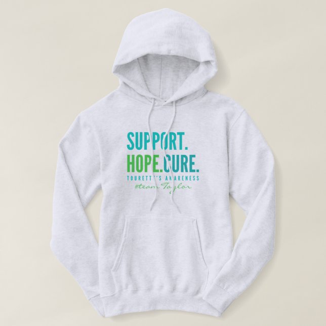 tourette's support Custom name Pullover Hoodie  (Design Front)
