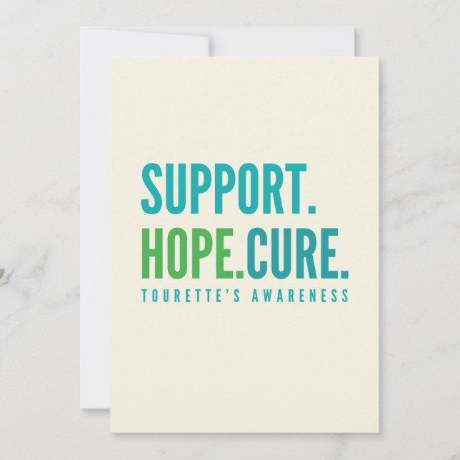 tourette's support hope cure Invitation Card (Front)