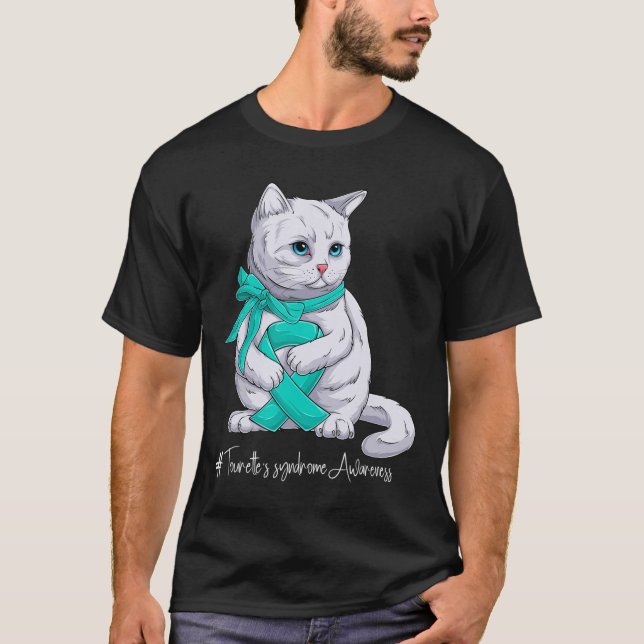 Tourette's Syndrome Awareness Month Teal Ribbon Ca T-Shirt (Front)