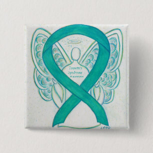 Tourette's Syndrome Awareness Ribbon Angel Pin