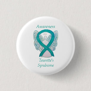 Tourette's Syndrome Awareness Ribbon Angel Pin