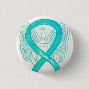 Tourette's Syndrome Awareness Ribbon Angel Pin