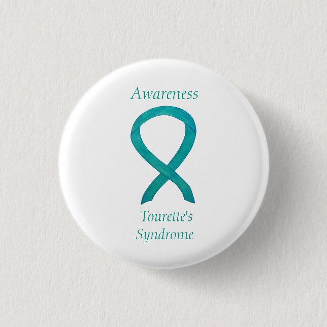 Tourette's Syndrome Awareness Ribbon Custom Pin (Front)