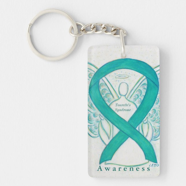 Tourette's Syndrome (TS) Awareness Ribbon Keychain (Front)