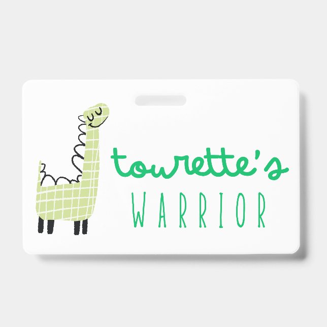 tourette's warrior awareness Badge Laynard (Front)
