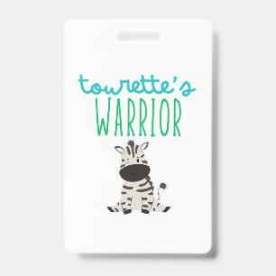 tourette's warrior awareness kids Badge lanyard