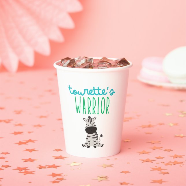 tourette's warrior cute kids Paper Cups (Insitu)