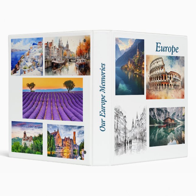 Touring Europe Family Photo Scrapbook Album 3 Ring Binder (Background)