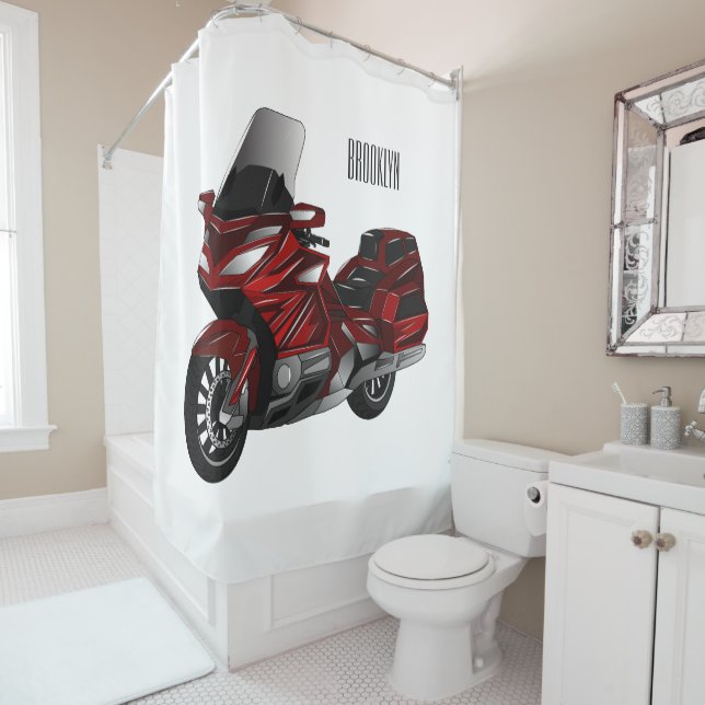 Touring motorcycle cartoon illustration (In Situ)