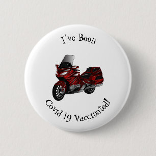 Touring motorcycle cartoon illustration 2 inch round button