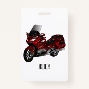 Touring motorcycle cartoon illustration badge