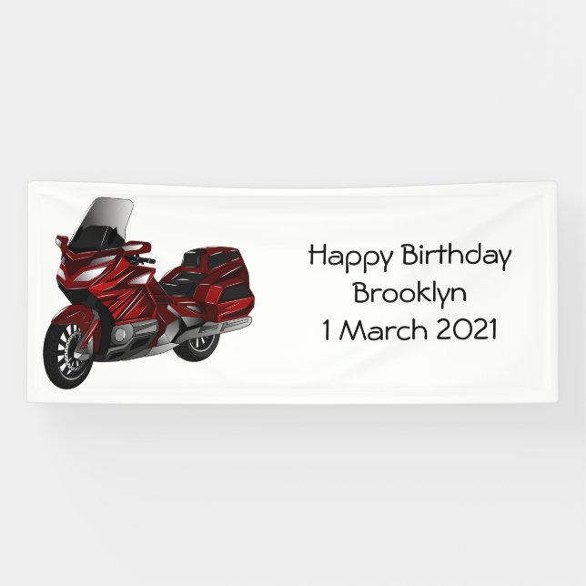 Touring motorcycle cartoon illustration  banner (Horizontal)