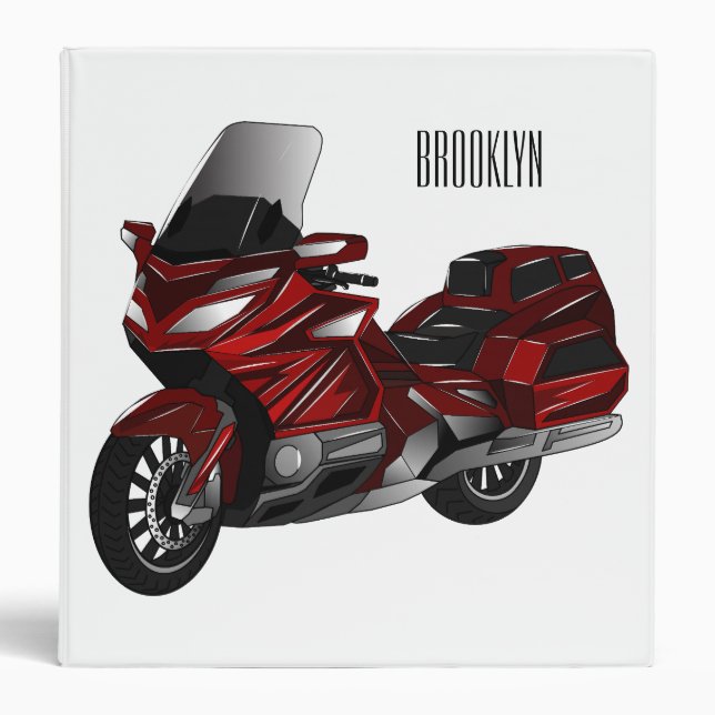Touring motorcycle cartoon illustration  binder (Front)