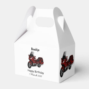Touring motorcycle cartoon illustration favor box