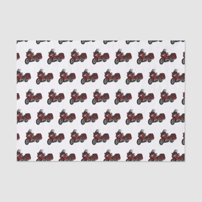 Touring motorcycle cartoon illustration tissue paper (Front)