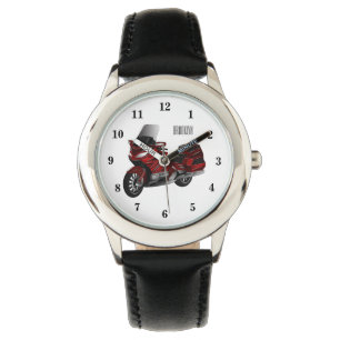 Touring motorcycle cartoon illustration  watch