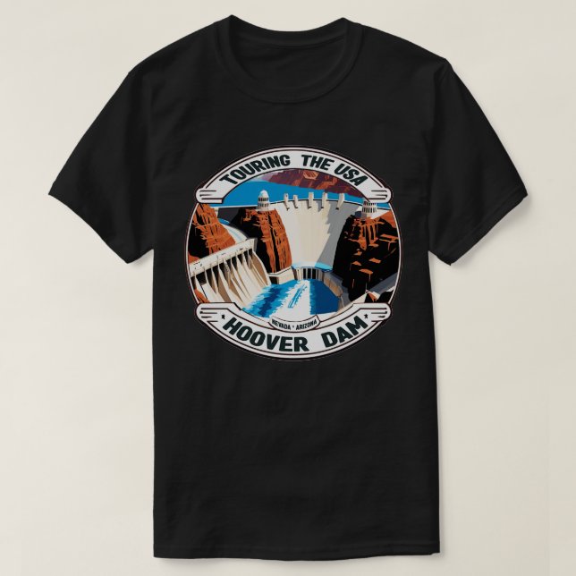 Touring USA Hoover Dam TShirt 1 (Design Front)