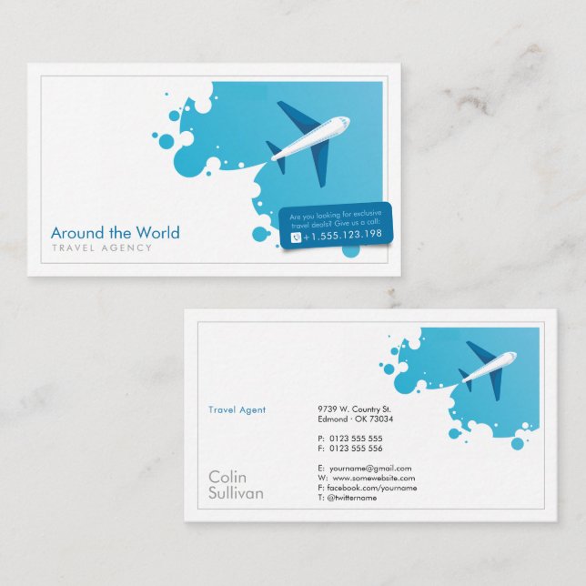 Tourism | Travel Agent Business Card (Front/Back)
