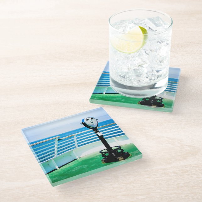 Tourist Binocular Glass Coaster (Angled)