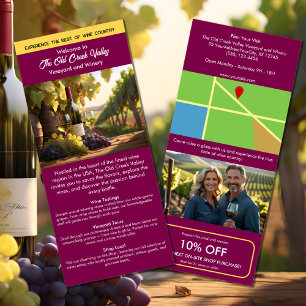 Tourist info marketing vineyard winery bordeaux rack card