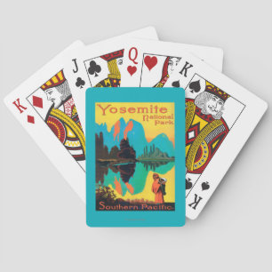 Tourist Poster - Yosemite Nat'l Park, CA Playing Cards
