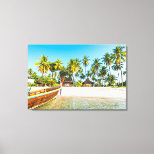 Tourist Resort's Bungalows on the Beach   Thailand Canvas Print