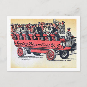 Tourist Sightseeing Bus, Bloomfield, NJ Vintage Postcard