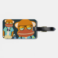Tourist Sockmonkey Travel Tag