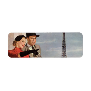 Touristes vintages à la Tour Eiffel, Paris Vacance